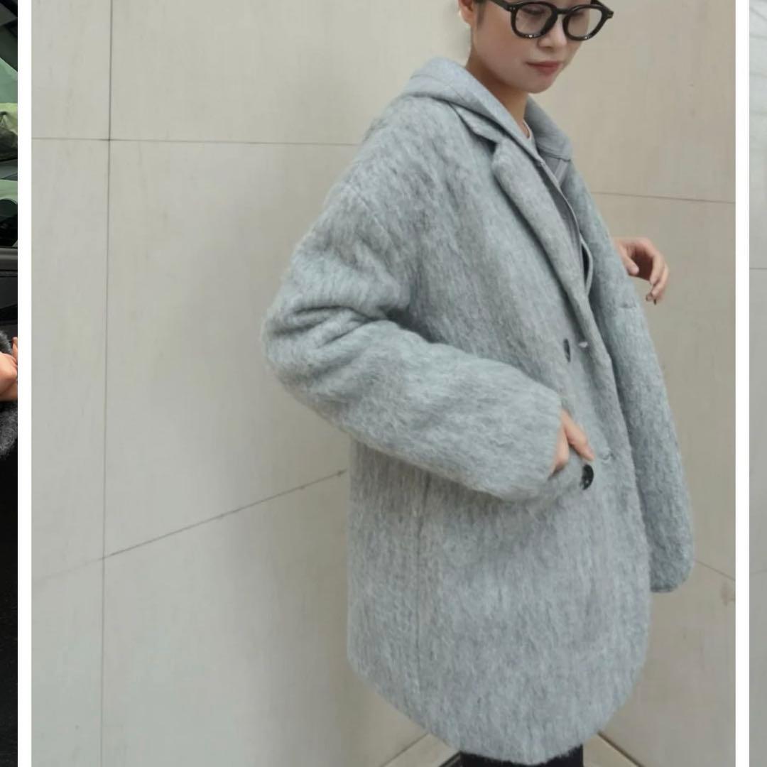 グレー オーバーサイズチェスターコート　ジプソフィア　gypsophila