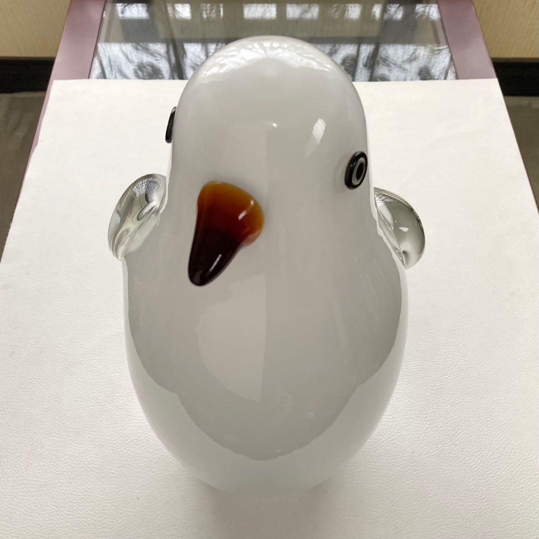 岩津ガラス ペンギン 置物 オブジェ ランプシェード スタンド 工芸品 レトロ