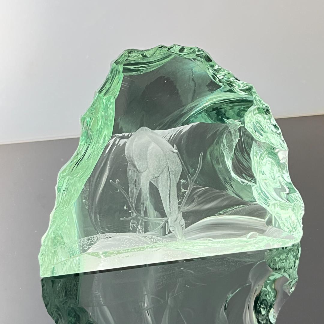 【Kosta Boda】ガラス 鹿のオブジェ / ペーパーウェイト