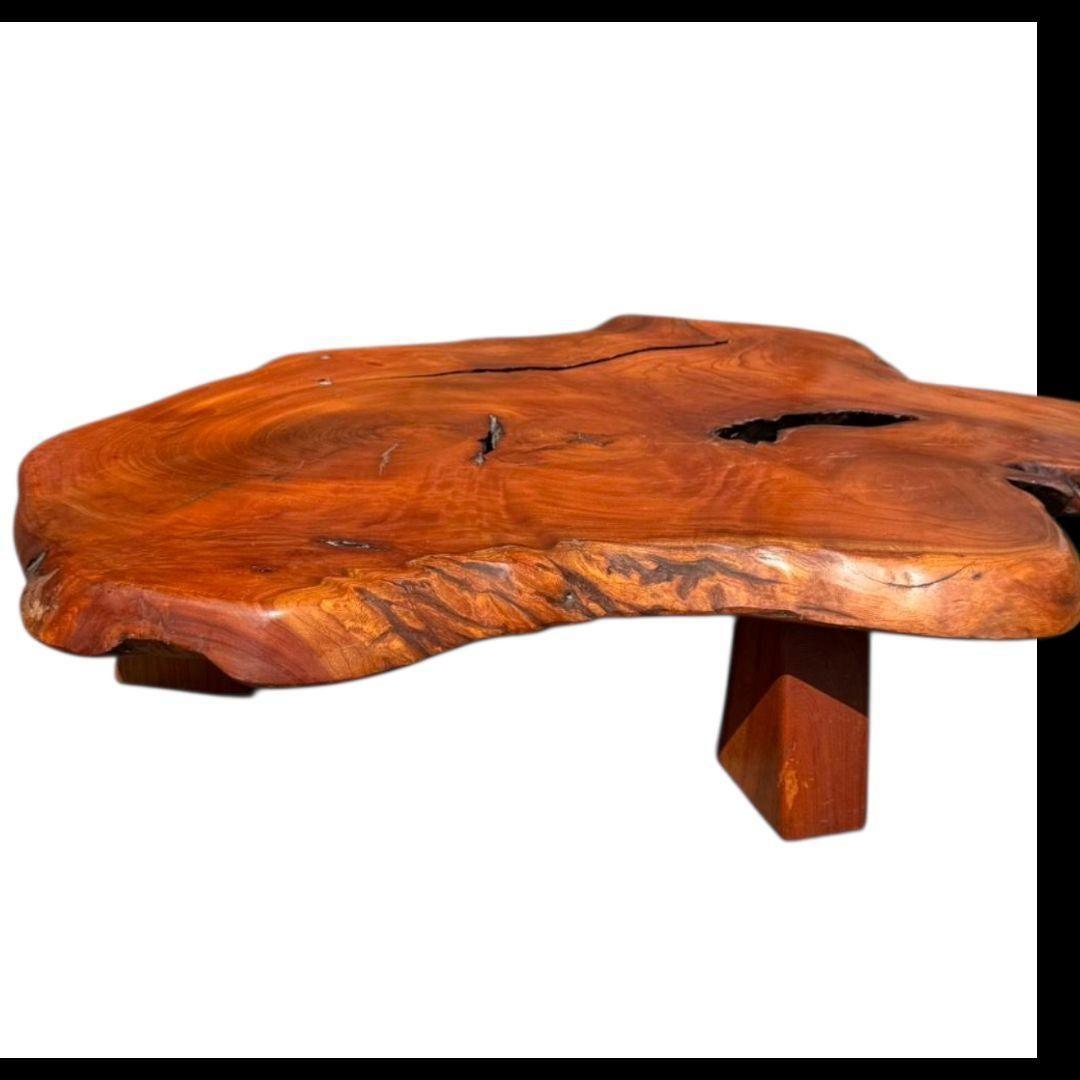 【希少】天然木 一枚板 脚付き 座卓 ローテーブル ちゃぶ台 飾り台 無垢材