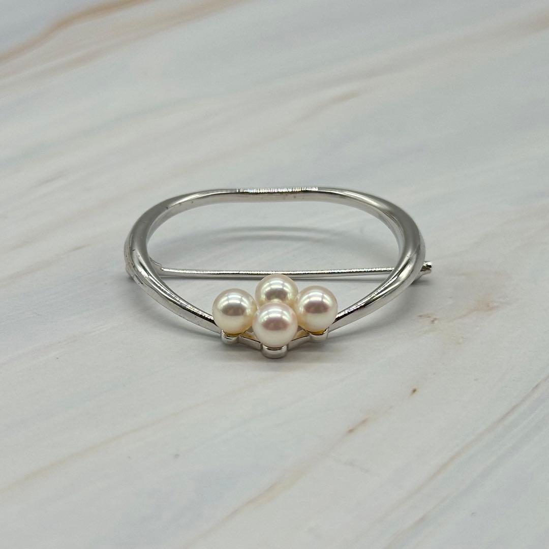 MIKIMOTO ミキモト ブローチ パール アコヤ真珠 サークル シルバー