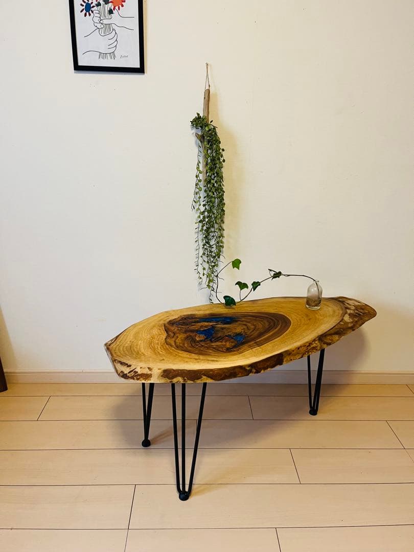 レジンテーブル　輪切りテーブル　一枚板テーブル　サイドテーブル