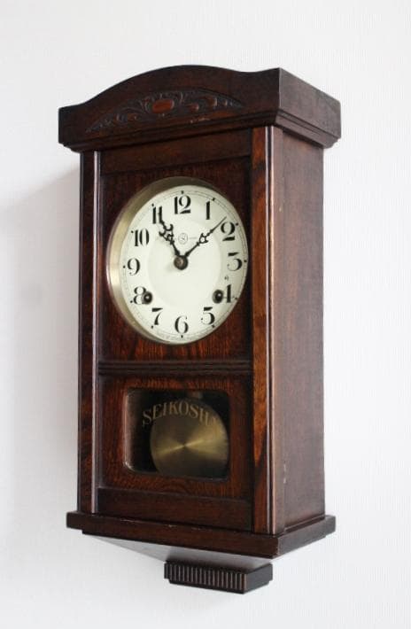 精工舎 SEIKO スリゲル10号 壁掛け 時計 柱 アンティーク 動作品