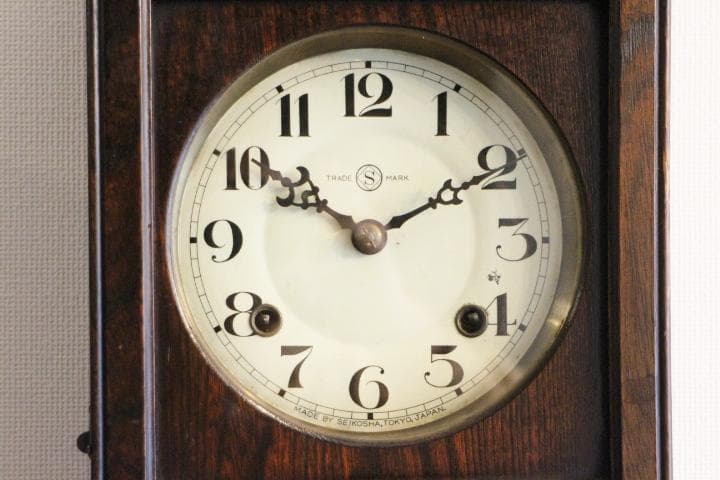 精工舎 SEIKO スリゲル10号 壁掛け 時計 柱 アンティーク 動作品