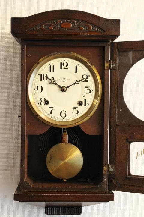 精工舎 SEIKO スリゲル10号 壁掛け 時計 柱 アンティーク 動作品