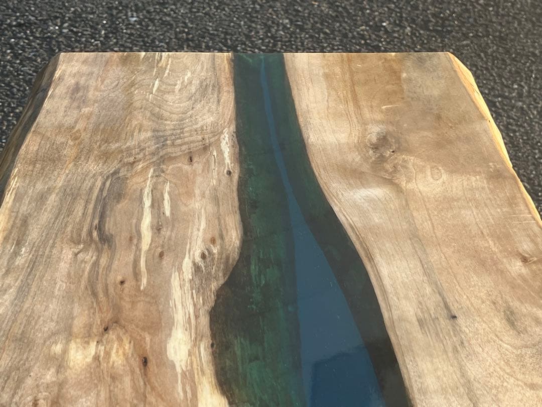 【クルミ】おしゃれ　ローテーブル レジンテーブル　リバーテーブル