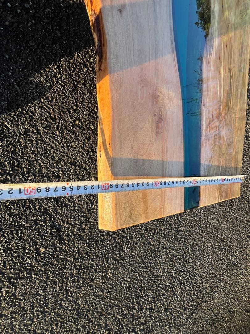 【クルミ】おしゃれ　ローテーブル レジンテーブル　リバーテーブル