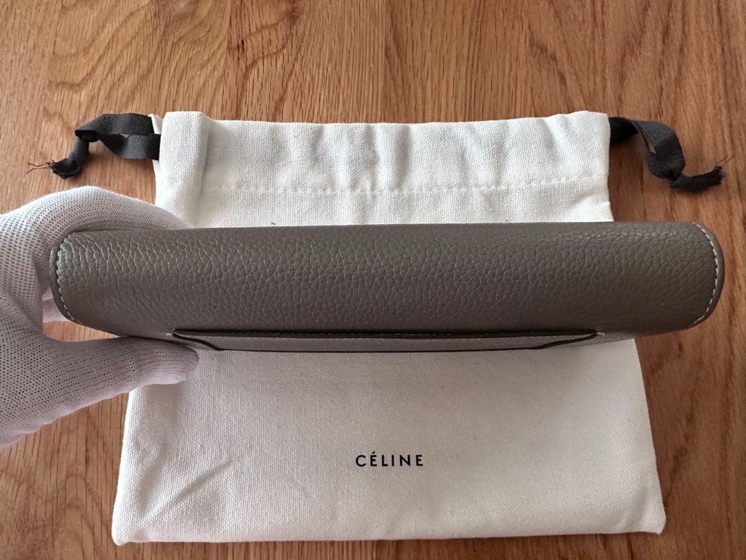 CÉLINE グレー 二つ折り長財布 保存袋付き