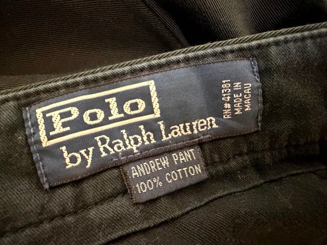90s ポロ ラルフローレン ANDREW チノ 黒 W32