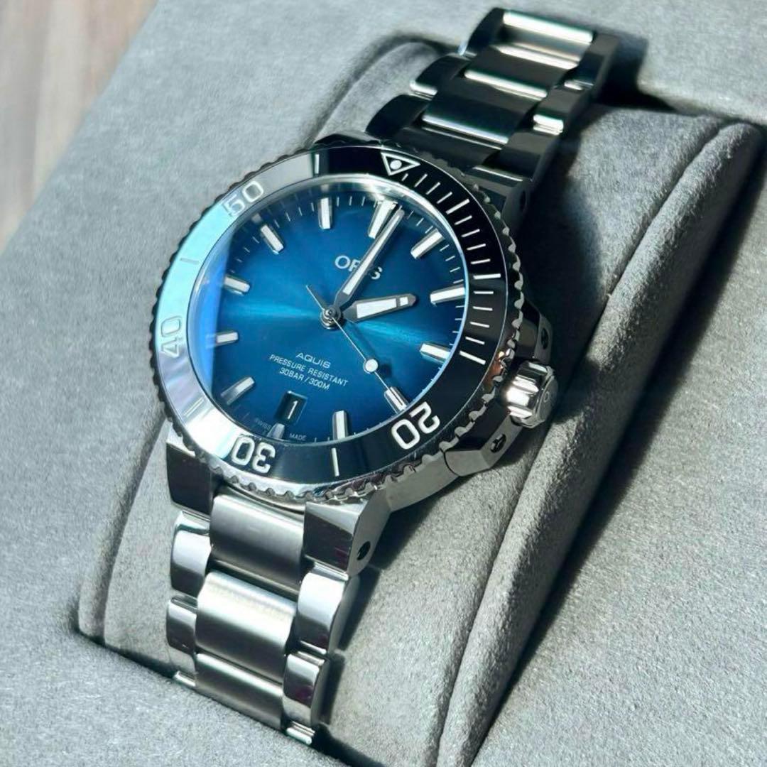ORIS オリス アクイスデイト 39.5mm ブルー文字盤