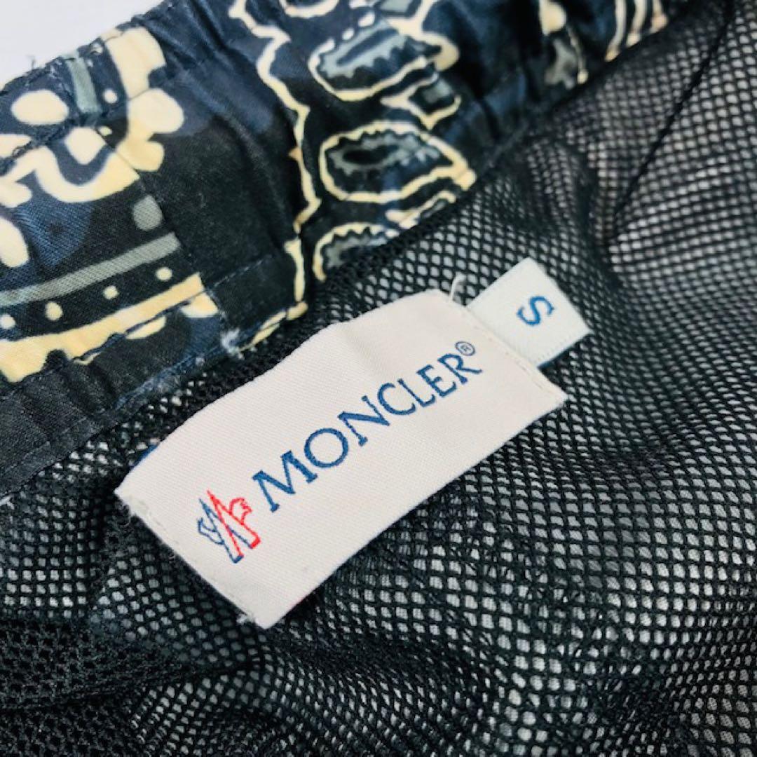 美品★モンクレール・ワッペン付 ペイズリー柄 スイムショーツ パンツ(S)