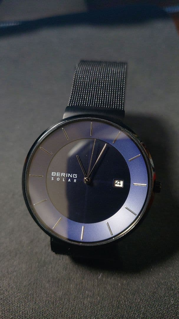 A*y様 中古：保証書つき、BERING SOLAR 腕時計 ブルー メッシュ