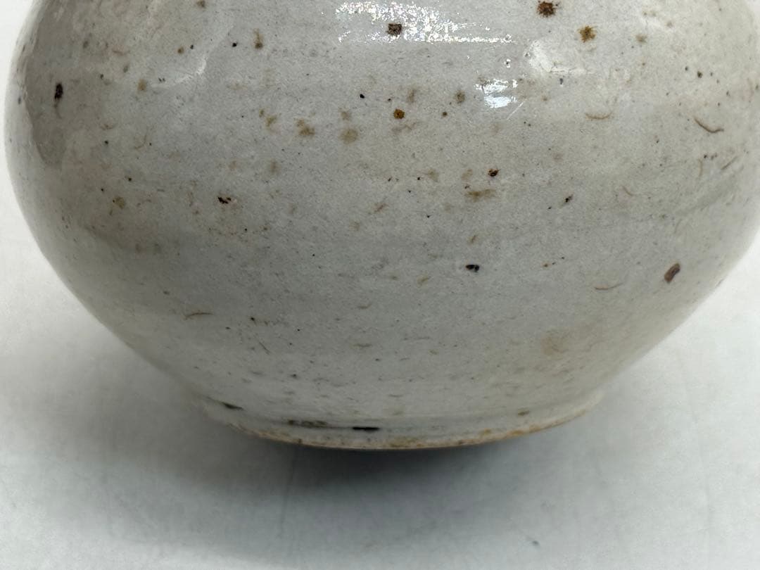 李朝　白磁に呉須紋　徳利形瓶② 高さ約14.4cmアンティーク送料込み0107