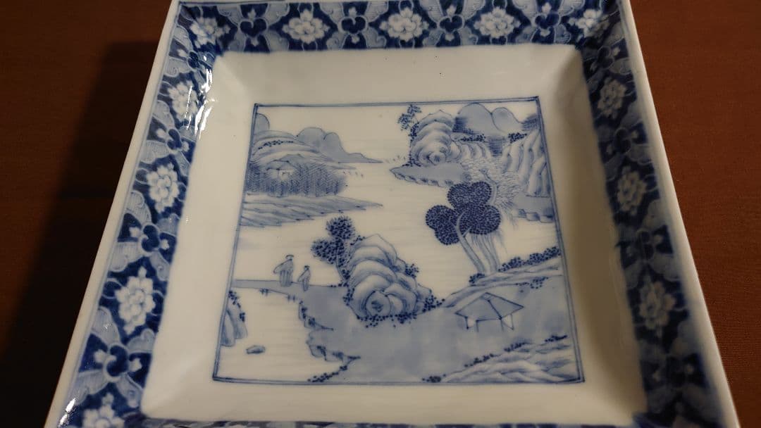 古伊万里　伊万里　角鉢　角皿　菓子皿　染付　アンティーク　蔵出し　江戸期　１客