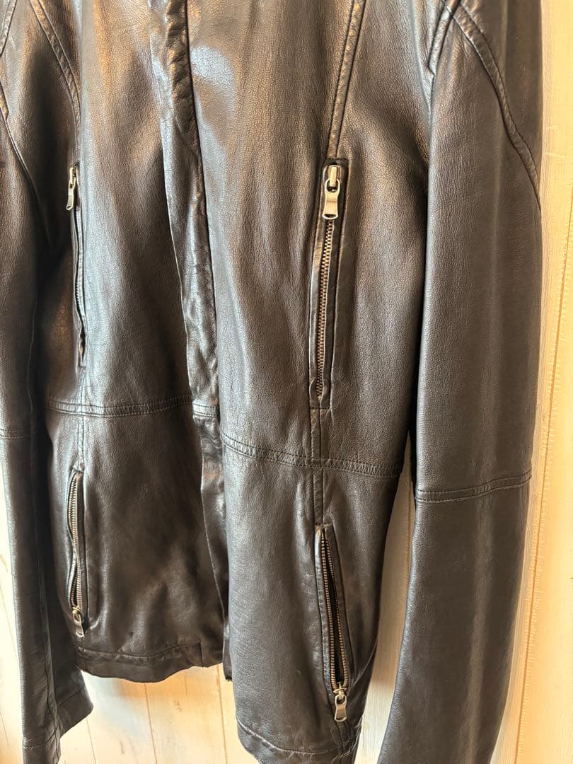 ビリジアン　シングルライダースジャケット