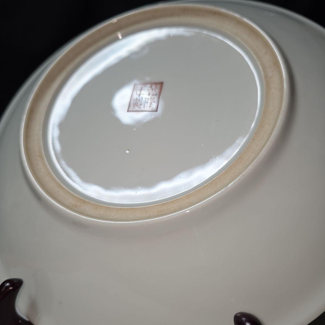 乾隆年製 中国美術 粉彩百花不落地/花詰 28cm 大皿 盛皿