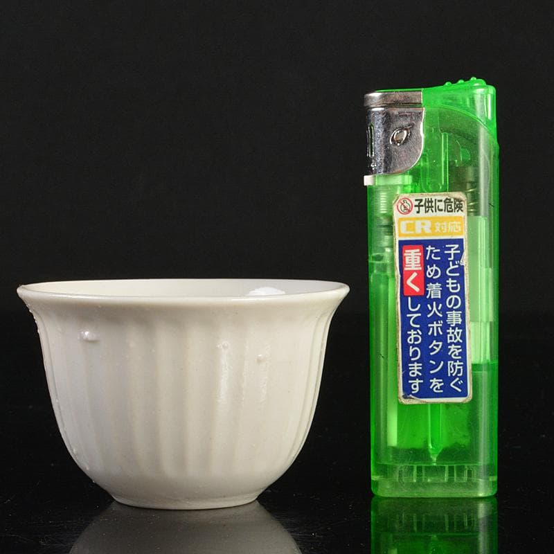煎茶道具　徳化窯　白磁　線文　煎茶碗　五客　時代箱付　M　R8513