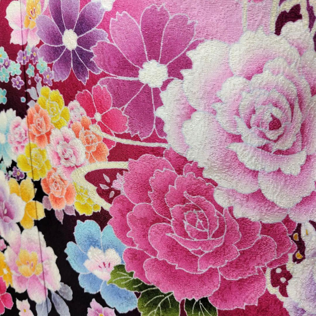 振袖フルセット(8点)・京都きもの友禅・舞蝶牡丹・花模様・逸品