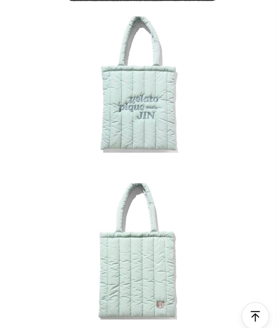 BTS JIN ジェラートピケ　QUILTING TOTE BAG (MINT)