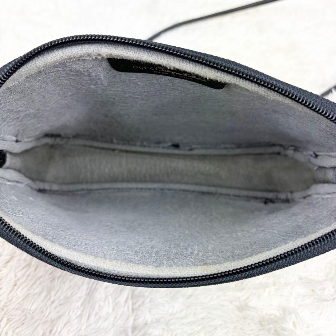 【美品】オールドグッチ GGスプリーム ロゴ金具 ショルダーバッグ ネイビー