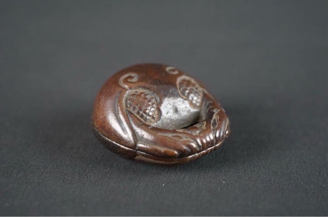 時代 古銅 木魚形 香合 茶道具 古美術