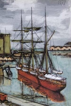 ベルナール・ビュッフェ「Brest,le chateau」希少画集の額装画