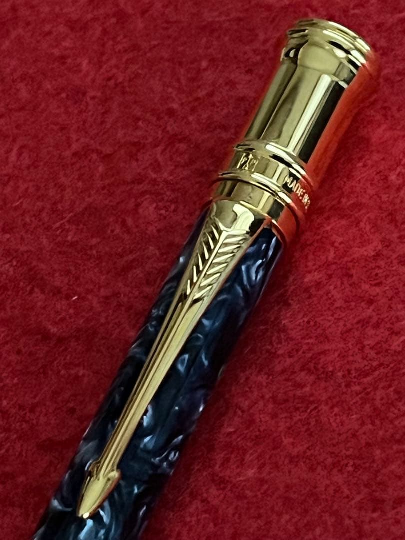 パーカーボールペン デュオフォールド‼️綺麗‼️木製専用ケース入‼️ネーム刻印あり