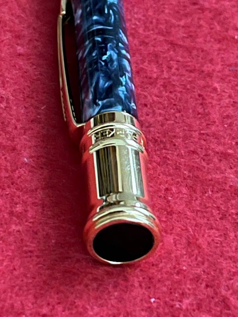 パーカーボールペン デュオフォールド‼️綺麗‼️木製専用ケース入‼️ネーム刻印あり