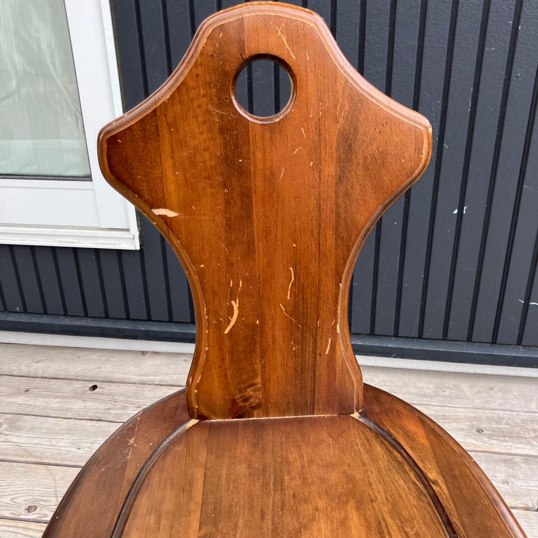 ② アンティーク 北欧レトロ 装飾 木製椅子 チャーチチェア ダイニングチェア