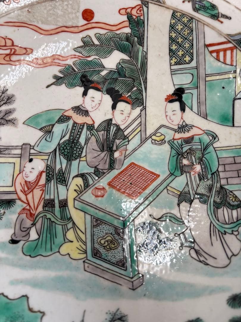 中国伝統美術　観賞用皿　大皿　工芸品　古玩《最終値下げ》