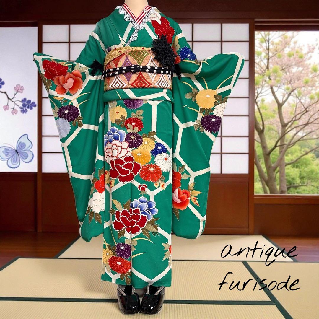 (う59) 百花ノ薫り ✦ 華やぐ大正ロマン アンティーク振袖㊗️④点セット