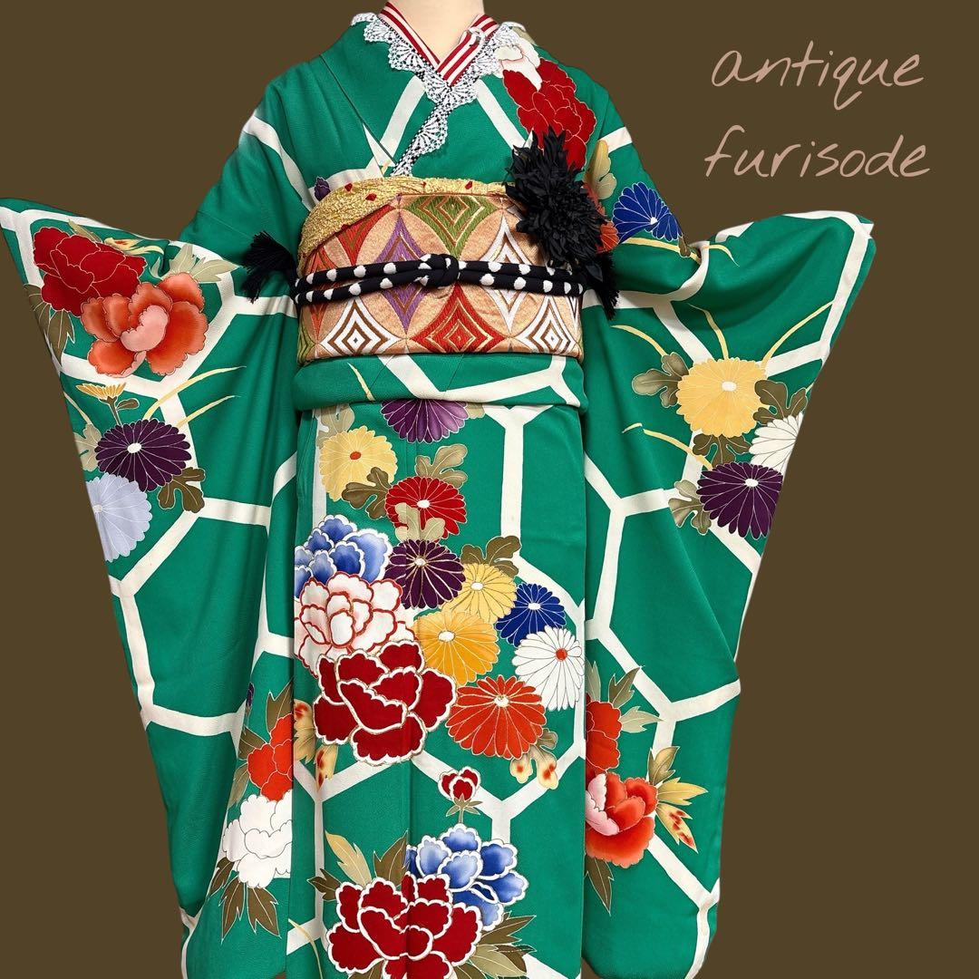 (う59) 百花ノ薫り ✦ 華やぐ大正ロマン アンティーク振袖㊗️④点セット