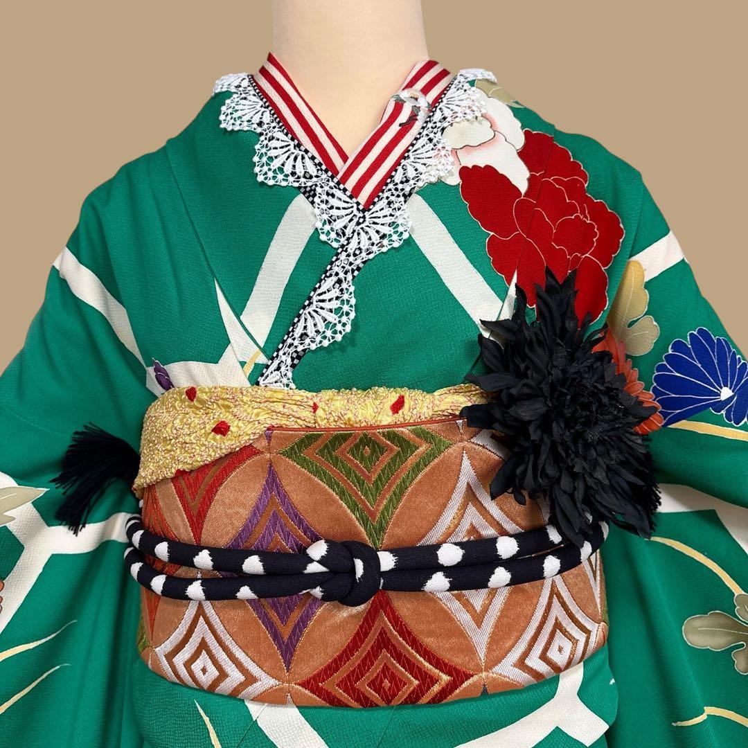 (う59) 百花ノ薫り ✦ 華やぐ大正ロマン アンティーク振袖㊗️④点セット