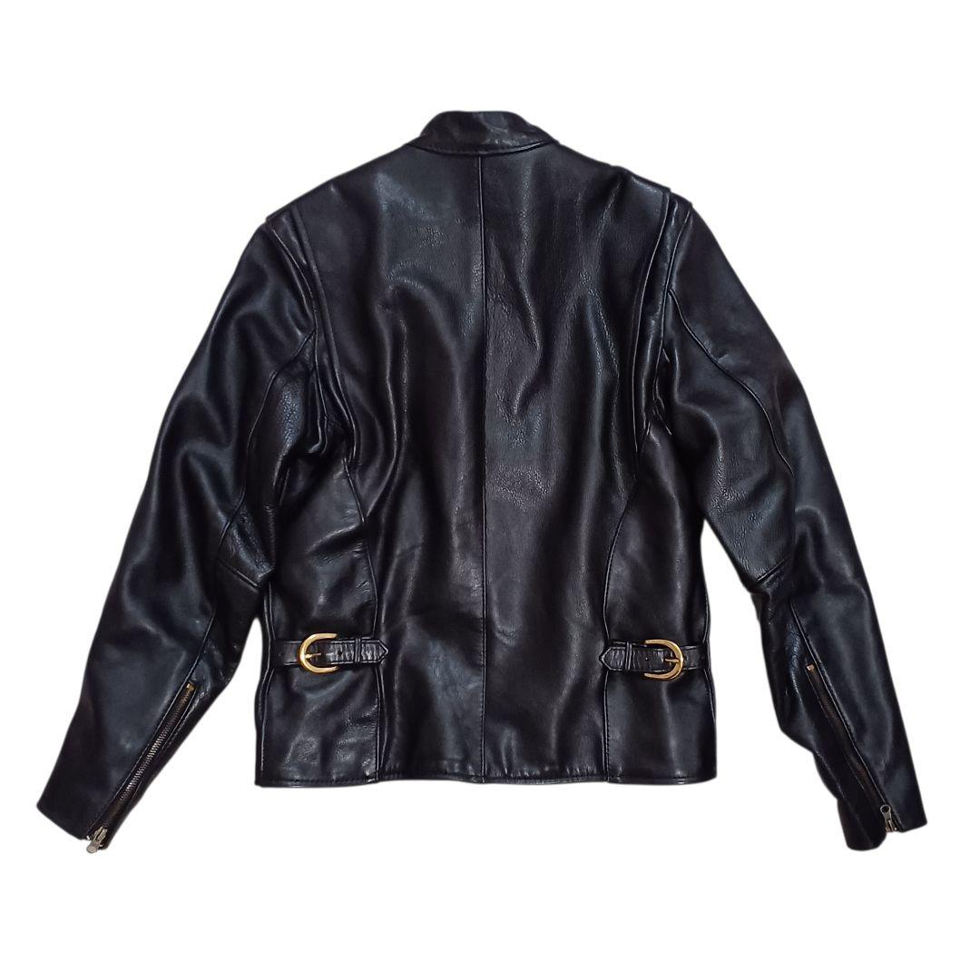 バンソン レザージャケット シングルライダース 革ジャン 38 黒 インナー付き