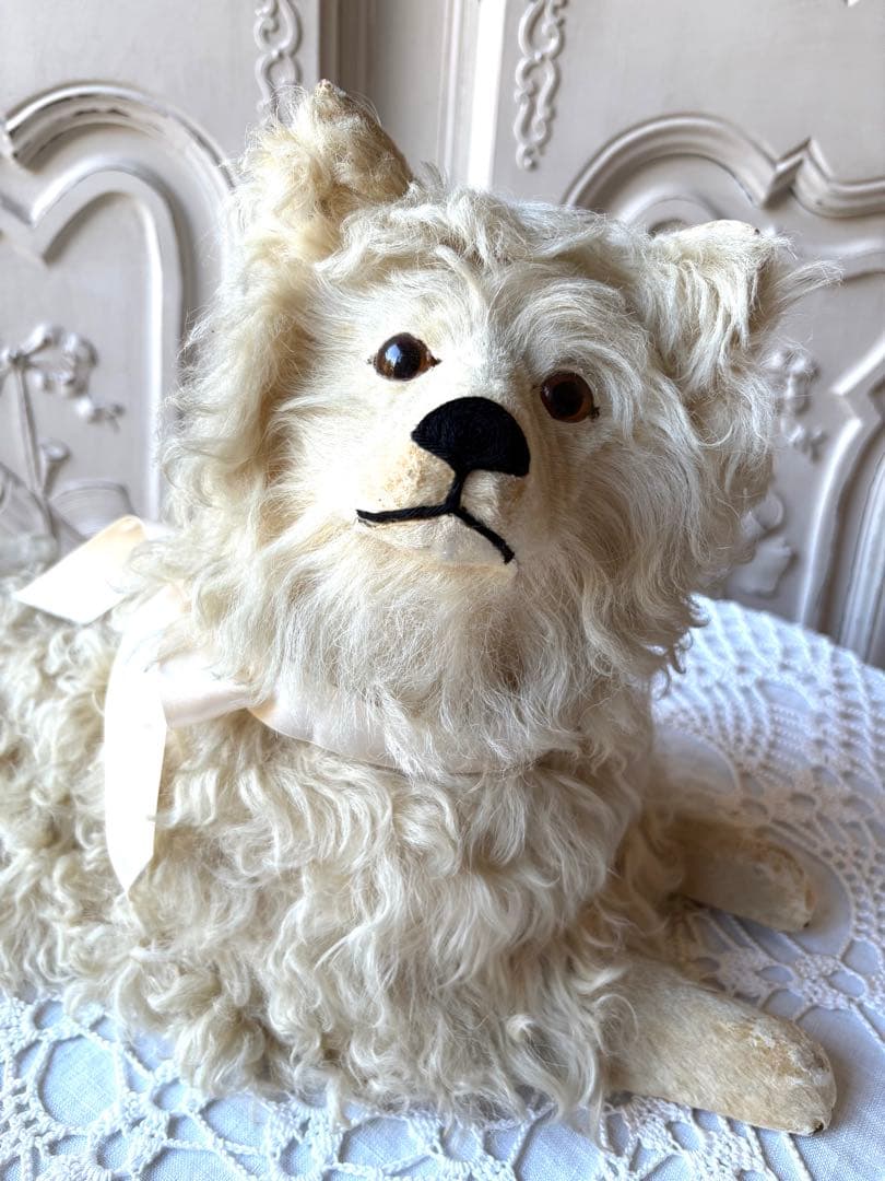 ♡パジャマドッグ　LOULOU フランスアンティーク　コンパニオンドッグ　布花付