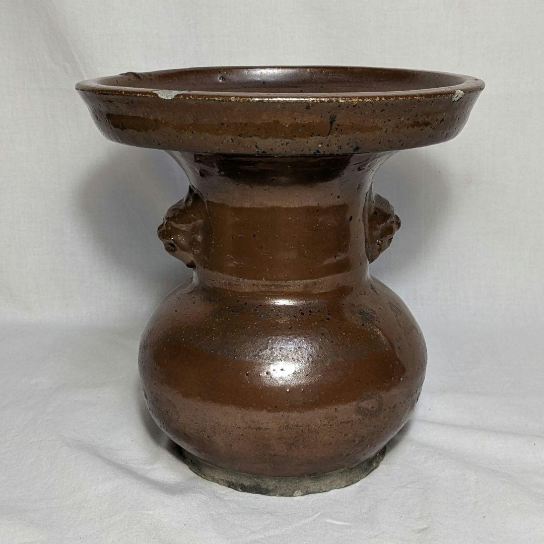 古丹波写or古常滑写 耳付花器 合箱合布 花入 花瓶 フラワーベース 華道具