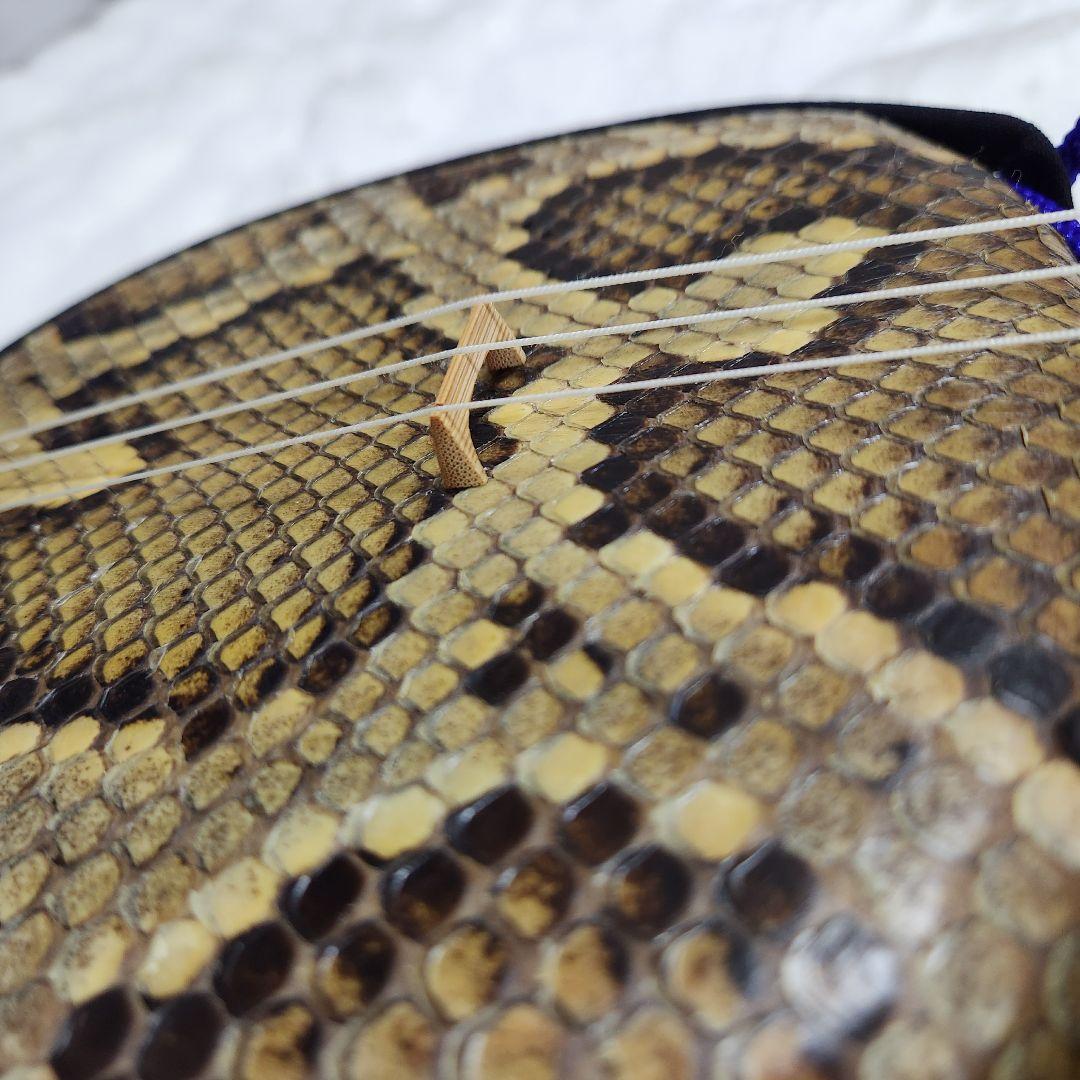 【美品】沖縄三線　守礼印　本蛇革　教本 バチ ムデ 弦 ケース　セット お得