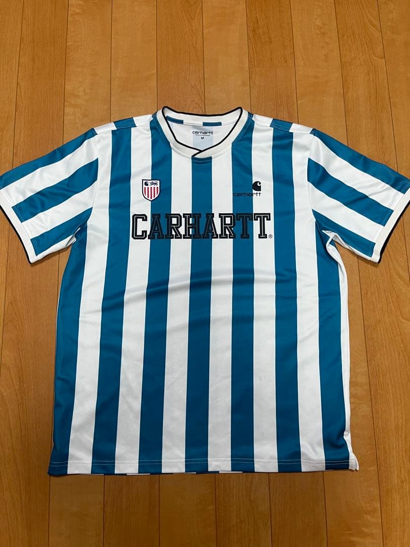 CARHARTT 青白ストライプ Tシャツ M