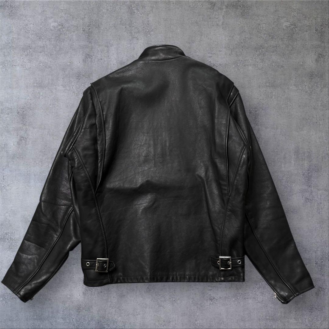 ショット シングル ライダースジャケット 38 レザー ブラック AT641P