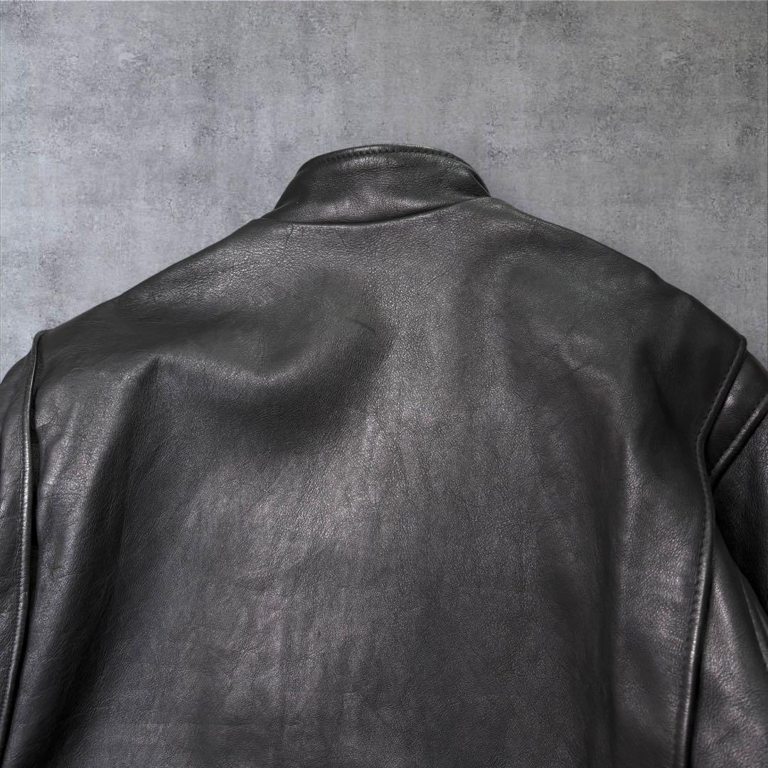 ショット シングル ライダースジャケット 38 レザー ブラック AT641P