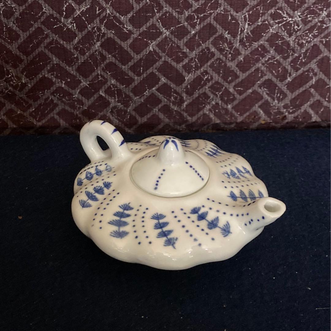 青花後手茶心壷　急須　煎茶道具