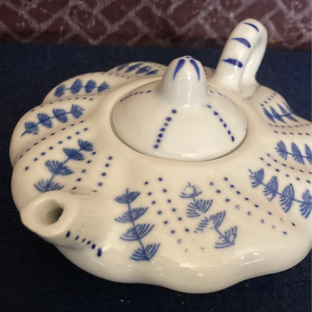 青花後手茶心壷　急須　煎茶道具