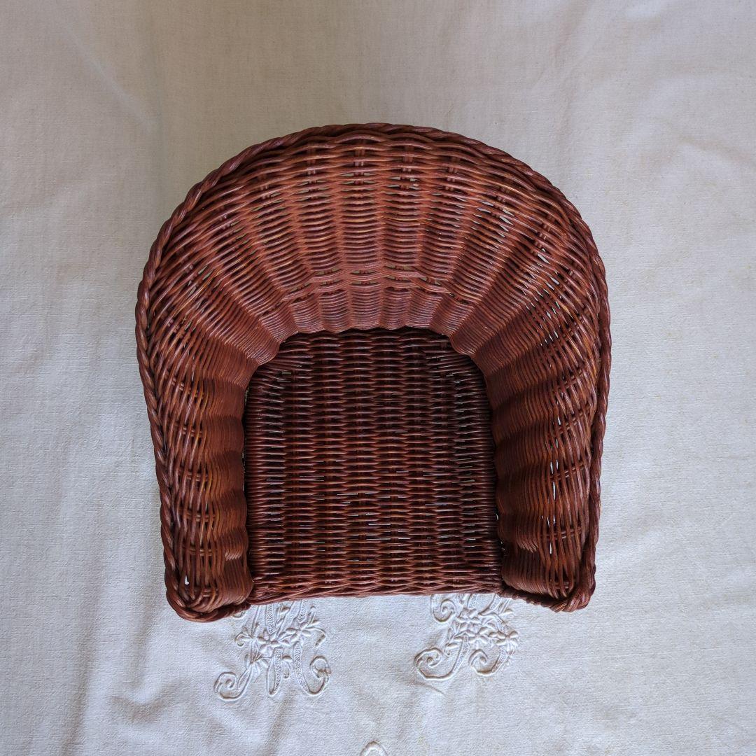 フランスアンティーク ドールチェア ① ローズマダー ラタン