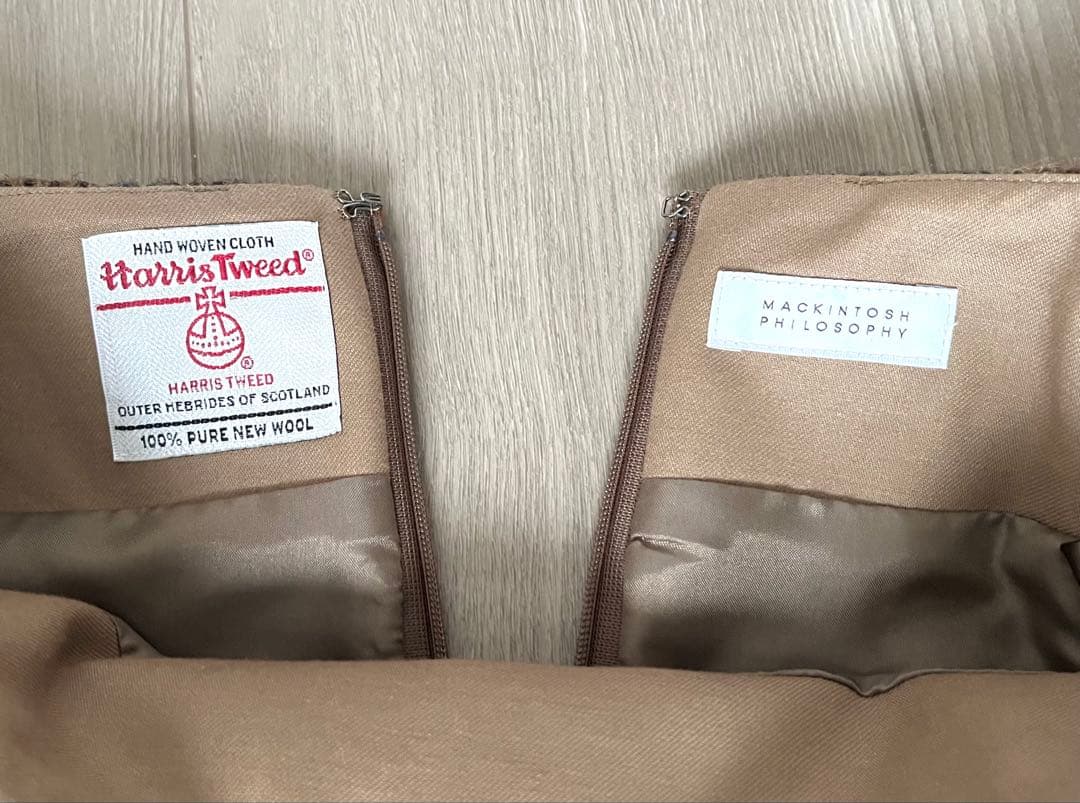 【新品】ハリスツイード　ブラウン タイトスカート 38 マッキントッシュ