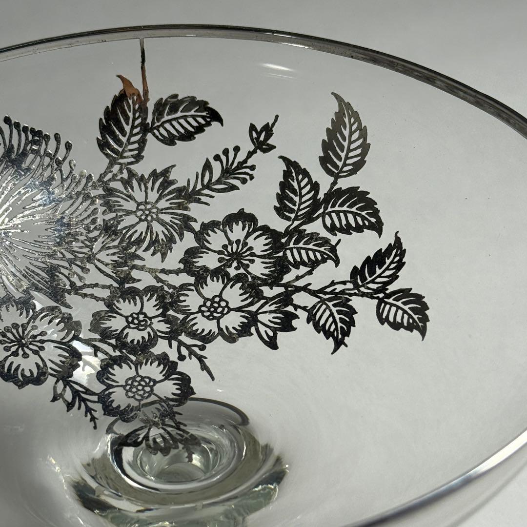 ◆シルバーオーバーレイ シャンパングラス 径14cm 1930〜1940年代◆