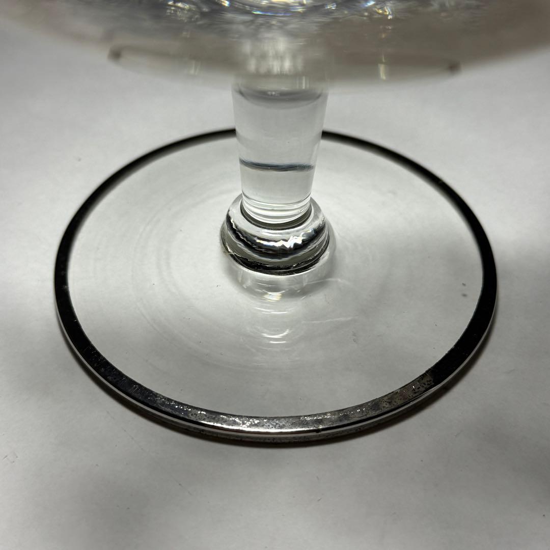 ◆シルバーオーバーレイ シャンパングラス 径14cm 1930〜1940年代◆