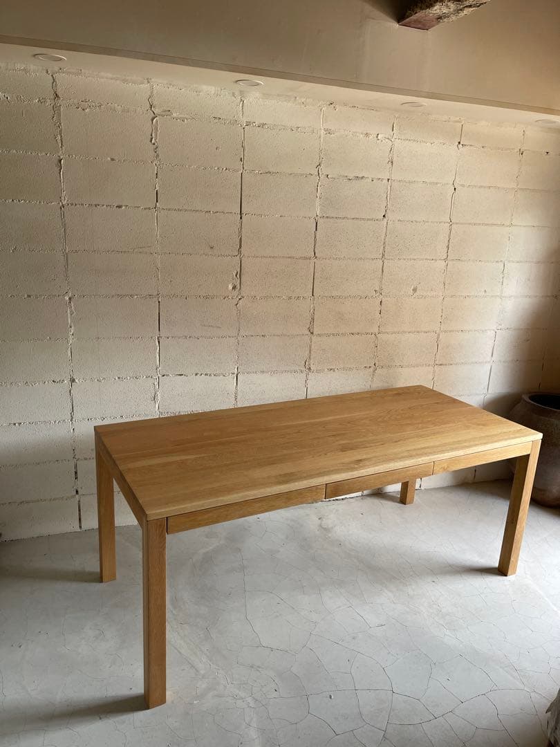 美品　無印良品　MUJI ダイニングテーブル　180 オーク無垢材　引出し付