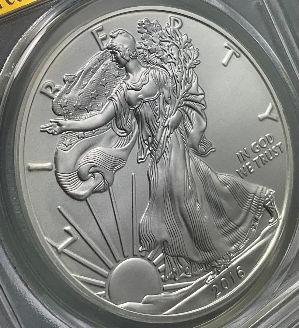 2016 アメリカ イーグル銀貨　PCGS SP70 Lettered Edge