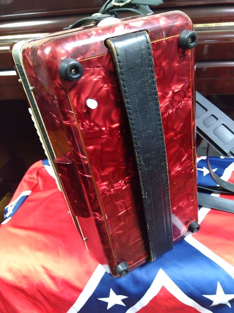 【大幅メンテ完了】 トンボ ソプラノアコーディオン No.250 赤（即演奏可）