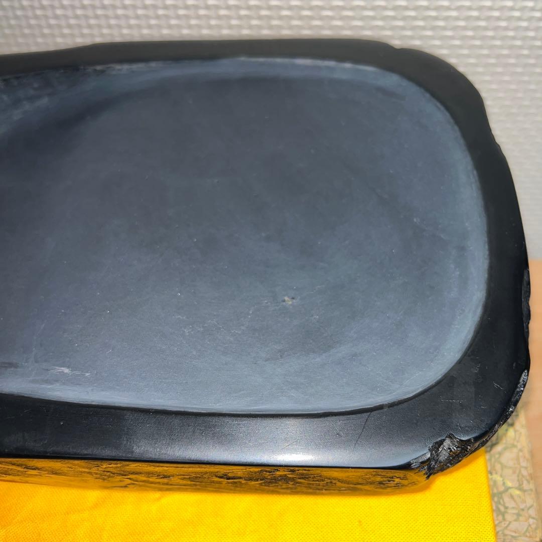 ⭕️雨端硯　文明堂製　鰍沢　甲州銘石　自然硯　1.8Kg 超　四六寸大　石紋綺麗